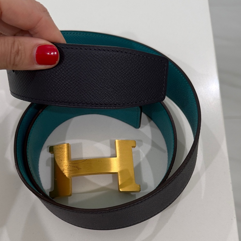 Hermes Mens Constance Belt strap and buckle size 100 larger buckle gold - Picture 3 of 12